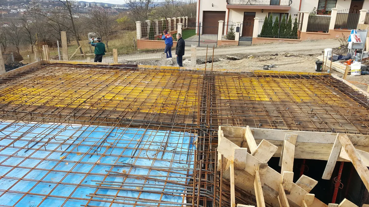 Casă unifamilială Borhanci Cluj — armare placă intermediară
